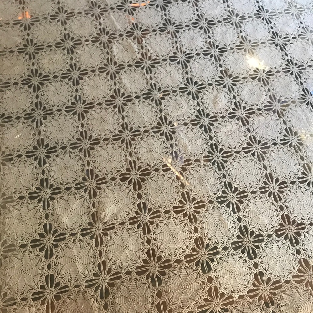 Vintage handmade crotchet tablecloth